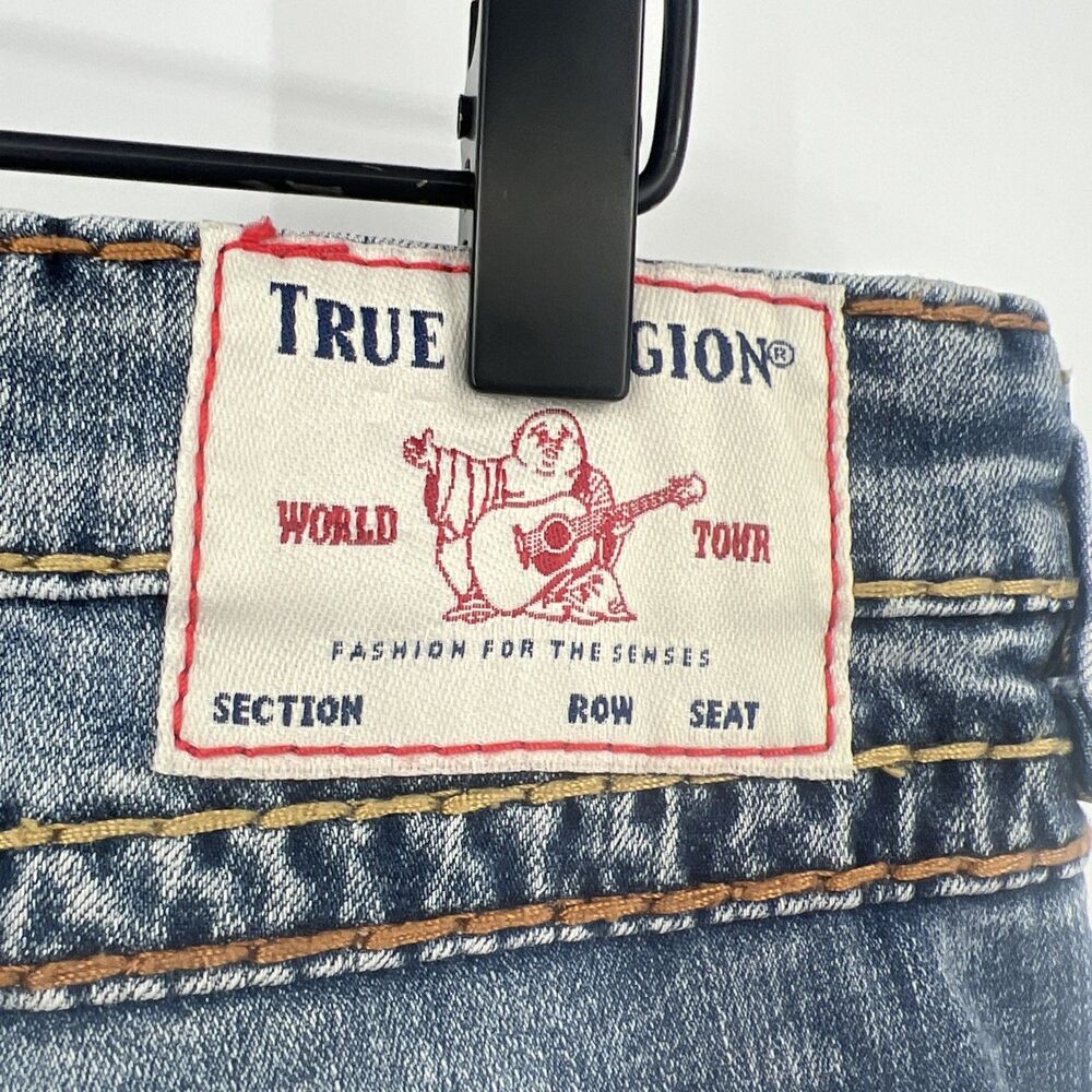 True Religion Billie Mid Rise Straight Jeans Womens 31 Rope Stitch Orange - Picture 5 of 14